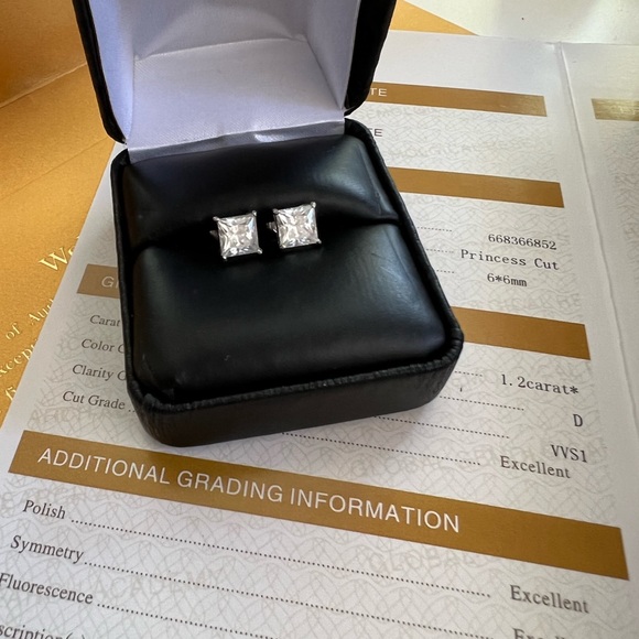 Moissanite earrings. 2,4 carat - Picture 1 of 4